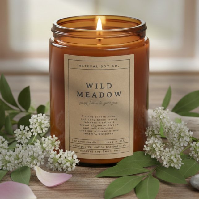 Rustic Brown Simple Elegant Minimal Candle Label (Rustic Brown Simple Elegant Minimal Candle Label )