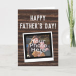 Rustic Brown Snapshot Happy Fathers Day Photo Card