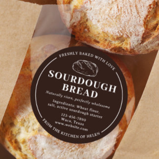 Rustic Brown Sourdough Bakery Bread Sticker