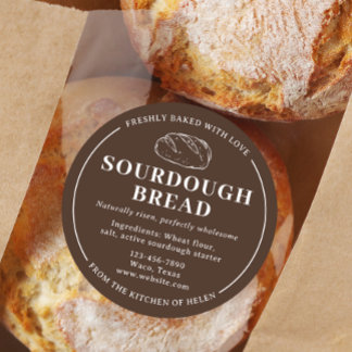 Rustic Brown Sourdough Bakery Bread Sticker