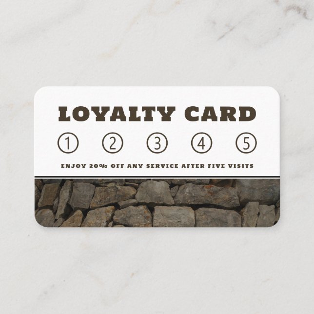 Rustic Brown Stone Loyalty Card (Front)