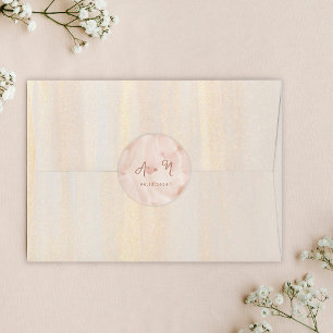 Rustic Brown Terracotta Script Monogram Wedding Classic Round Sticker