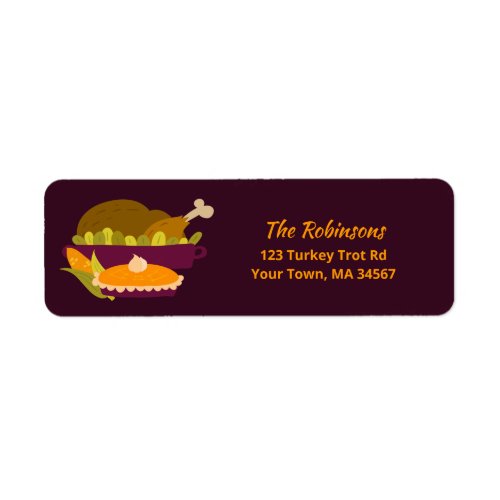 Rustic Brown Thanksgiving Party Label