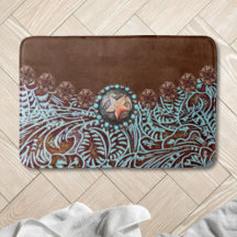 Rustic brown turquoise western country pattern 