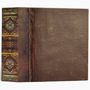 Rustic Brown Vintage Faux Leather Ancient Tome 3 Ring Binder