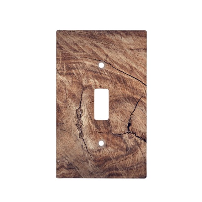 Rustic Brown Weathered Wood Light Switch Cover (Front)