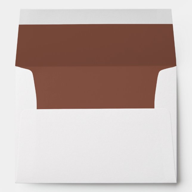 Rustic Brown Wedding Elegant Modern Return Address Envelope (Back (Bottom))