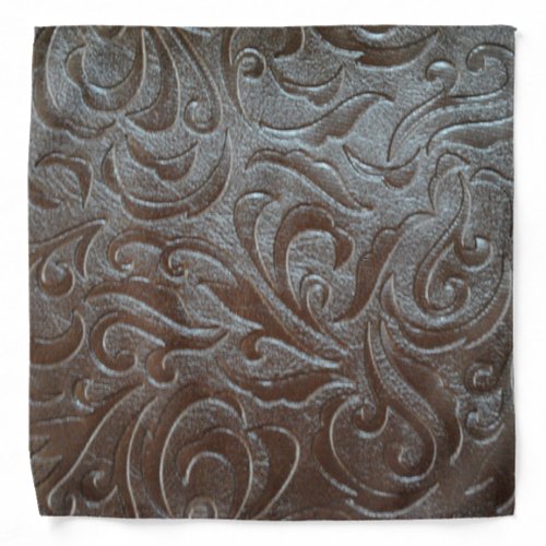 Rustic brown western country leather pattern bandana