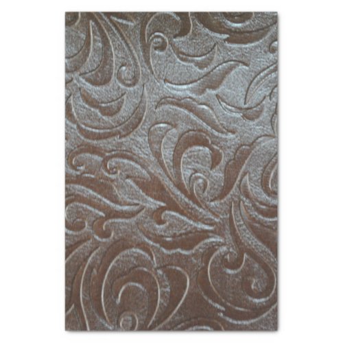 Rustic brown western country leather pattern tissue paper