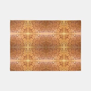 Rustic Brown Western Country Leather Print Rug by WhenWestMeetEast at Zazzle