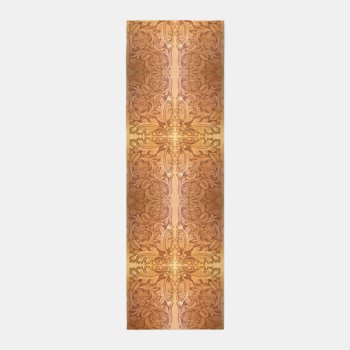Rustic Brown Western Country Leather Print Runner by WhenWestMeetEast at Zazzle