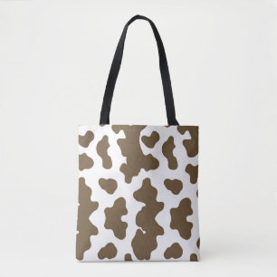 Rustic Brown & White Cow Print Country Western Tote Bag