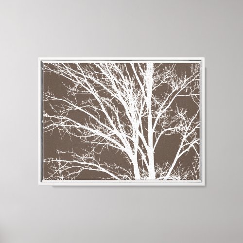 Rustic Brown White Tree Branches Canvas Print