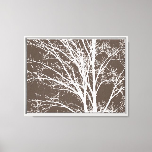 Rustic Brown White Tree Branches Canvas Print (Front)