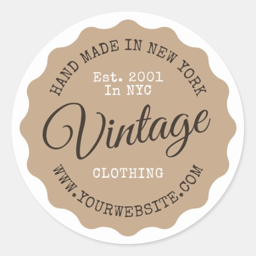 Rustic brown white vintage label retro typography