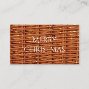 Rustic Brown Wicker Picnic Basket Country Style Business Card