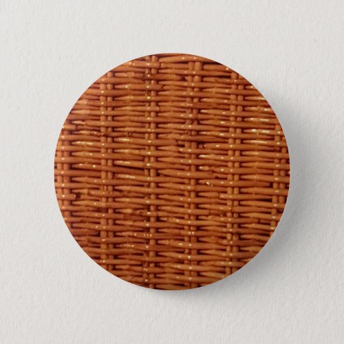 Rustic Brown Wicker Picnic Basket Country Style Button