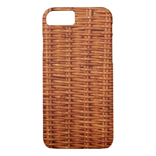 Rustic Brown Wicker Picnic Basket Country Style iPhone 87 Case