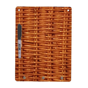 Rustic Brown Wicker Picnic Basket Country Style Dry-Erase Board