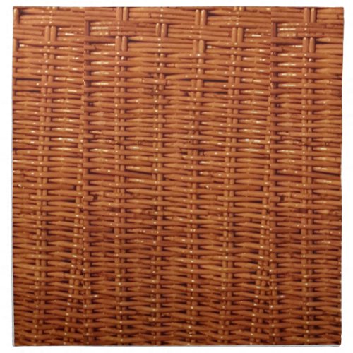 Rustic Brown Wicker Picnic Basket Country Style Napkin