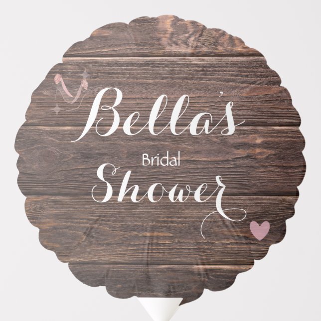 Rustic Brown Wood Bridal  Balloon (Front)