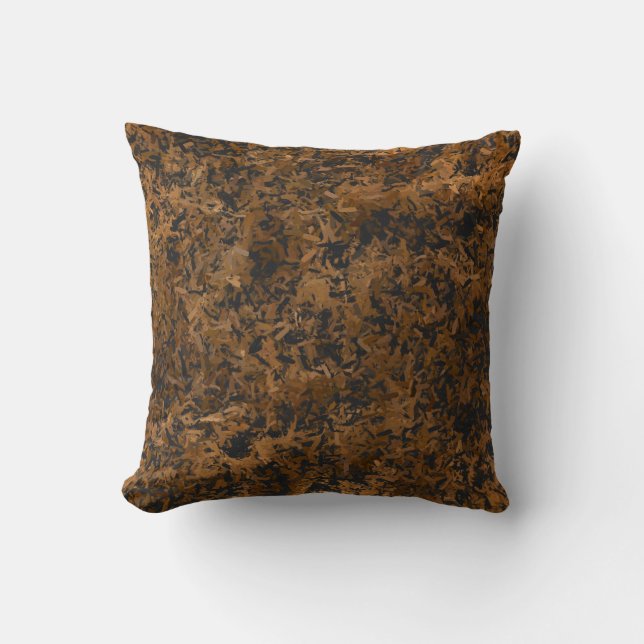 Rustic Brown Wood Chips  Throw Pillow (Front)