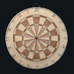 Rustic Brown Wood Classic Dart Board<br><div class="desc">A classic dartboard design with alternating darker and lighter brown wood triangles.</div>