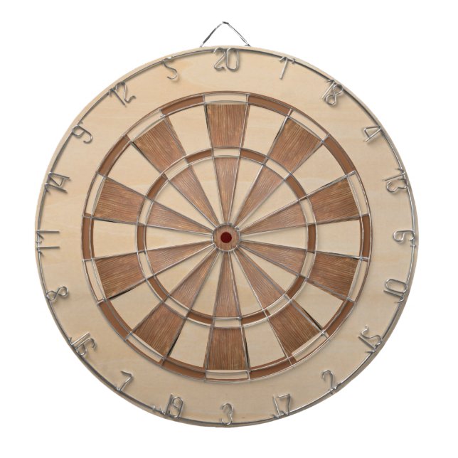 Rustic Brown Wood Classic Dart Board (Front)
