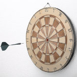 Rustic Brown Wood Classic Dart Board<br><div class="desc">A classic dartboard design with alternating darker and lighter brown wood triangles.</div>