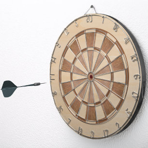 Rustic Brown Wood Classic Dart Board