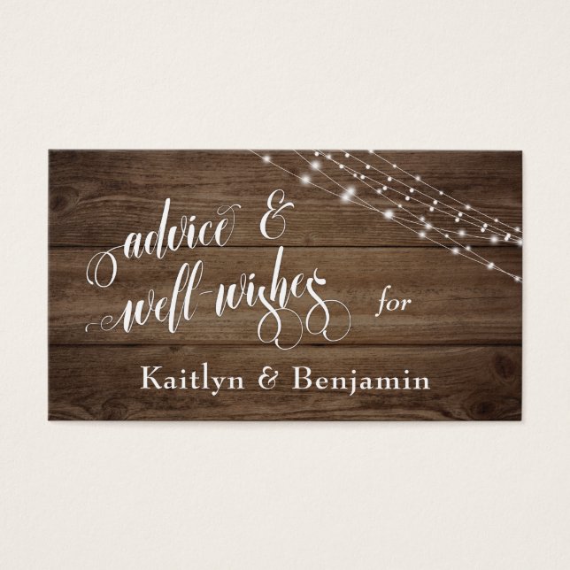 Rustic Brown Wood & Lights, Advice and Well-Wishes (Front)