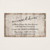 Rustic Brown Wood & Lights Wedding Accommodations (Front)