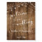 Rustic Brown Wood & Lights Wedding Welcome