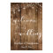 Rustic Brown Wood & Lights Wedding Welcome Sign