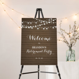 Rustic Brown Wood Retirement Party Welcome Sign