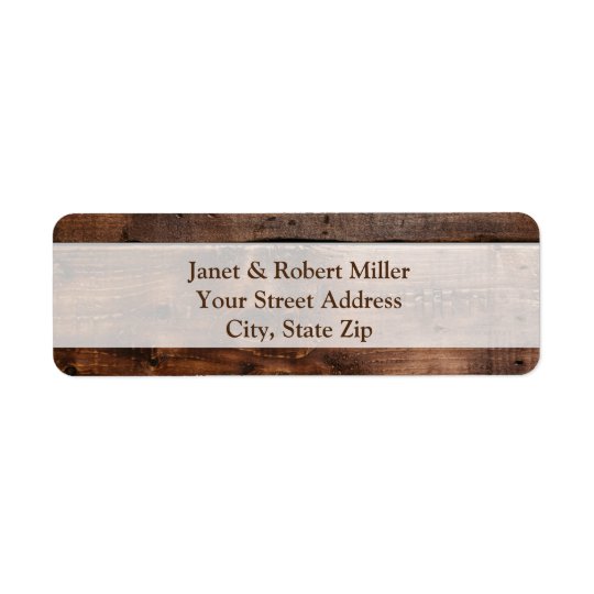 Rustic Brown Wood Return Address Label
