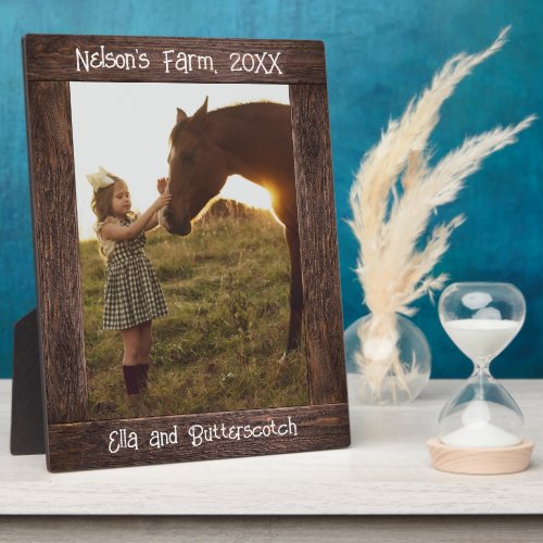 Rustic Brown Wood Text Customizable Photo Frame