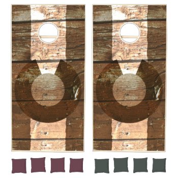 Rustic Brown Wood Themed Colorado Flag Cornhole Set by ColoradoCreativity at Zazzle