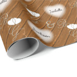 Rustic Brown Wood Wedding Designs Wrapping Paper<br><div class="desc">Rustic Brown Wood Wedding Designs Wedding Gift Wrap. A great design for a wedding or anniversary couple. ⭐This Product is 100% Customizable. Graphics and text can be deleted, moved, resized, changed around, rotated, etc... 99% of my designs in my store are done in layers. This makes it easy for you...</div>