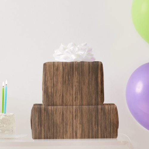 Rustic Brown Wood Wrapping Paper