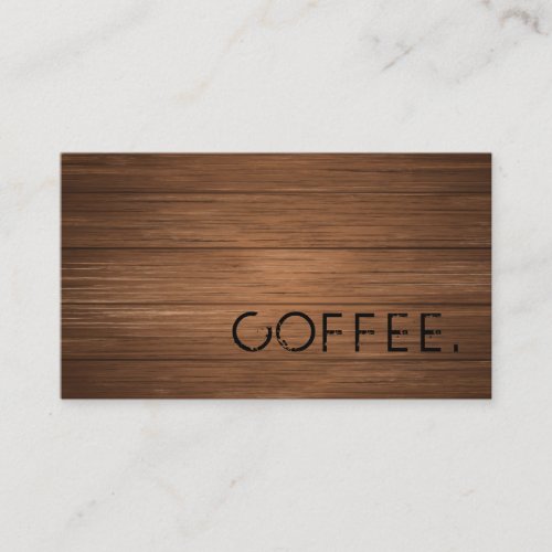 Rustic Brown Wooden Loyalty Coffee Business Card