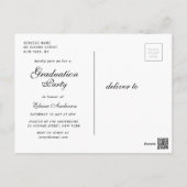Rustic Brush lettering graduation invitation Postcard (Back)