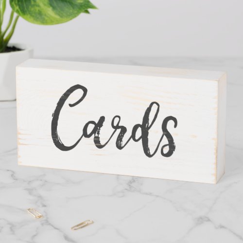 Rustic Brushed Lettering Cards Wooden Box Sign