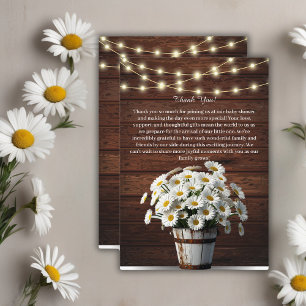 Rustic Bucket Daisy in Bloom Baby Shower Thank You Card