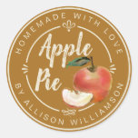Rustic Buckthorn Brown Homemade Apple Pie Classic Round Sticker