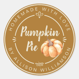 Rustic Buckthorn Brown Pumpkin Pie Homemade Classic Round Sticker