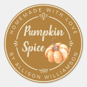 Rustic Buckthorn Brown Pumpkin Spice Homemade Classic Round Sticker