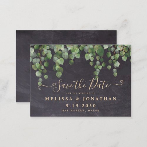 Rustic Budget Eucalyptus Wedding Save The Date Not Note Card