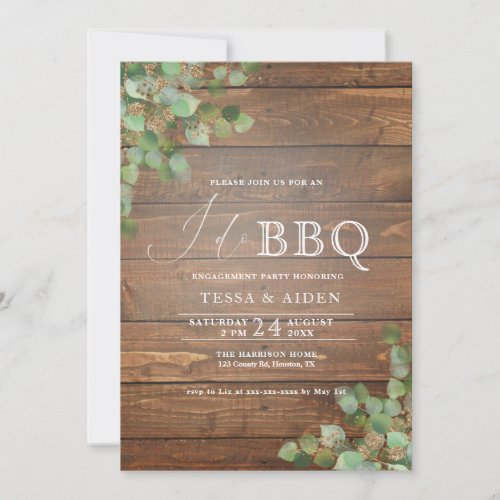 Rustic Budget I Do BBQ Engagement Party Invitation