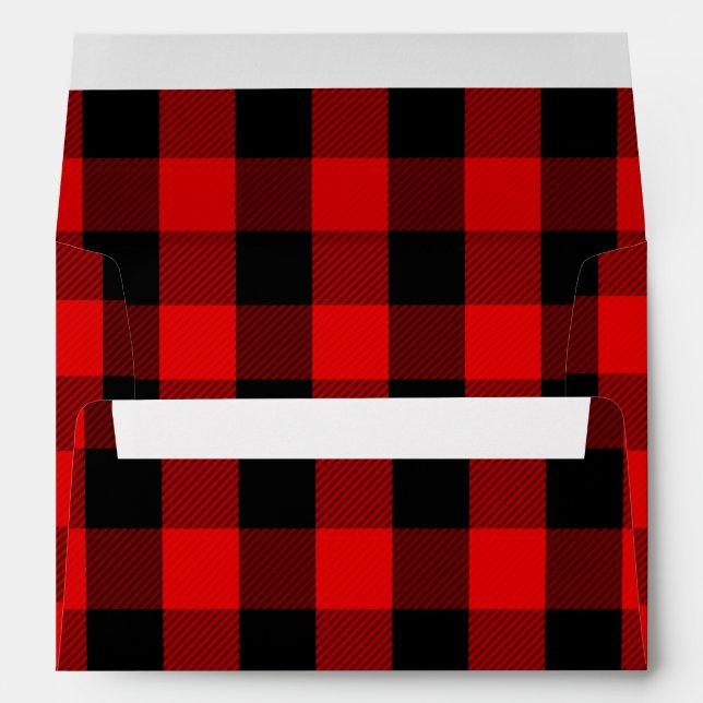 Rustic Buffalo Check Lumberjack Plaid Red 5X7 Envelope (Back (Bottom))